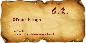 Ofner Kinga névjegykártya
